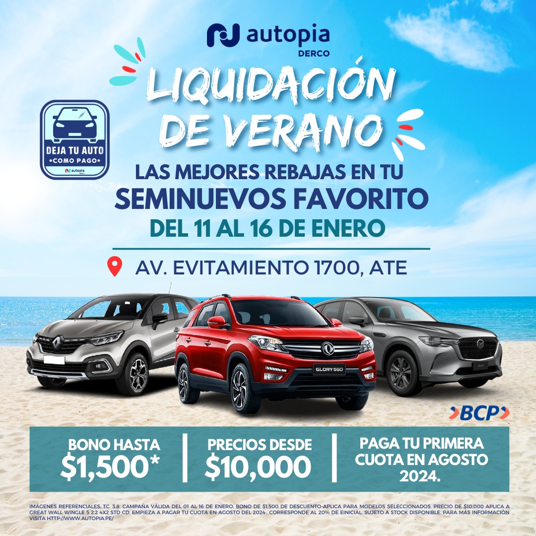 Autopia lanza su primera liquidación relámpago del año de autos seminuevos hasta el 16 de enero