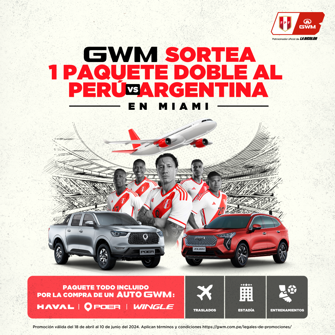 GWM invita a los Fans del futbol a “Acompañar a la Bicolor a Miami” en un sorteo exclusivo