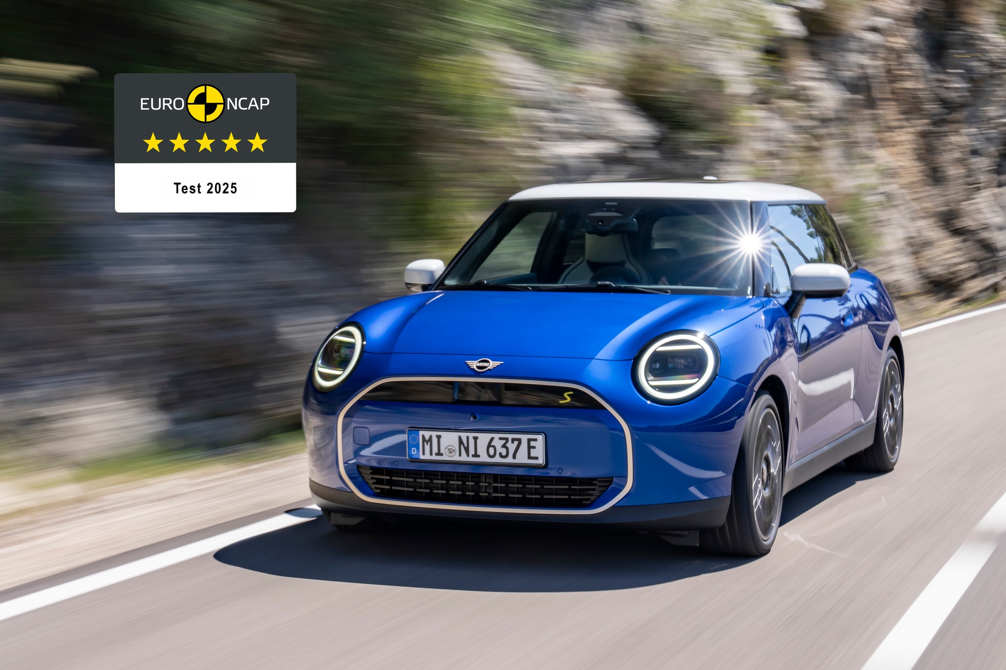 Una vez más, calificación máxima de Euro NCAP: 5 estrellas para el MINI Cooper totalmente eléctrico.