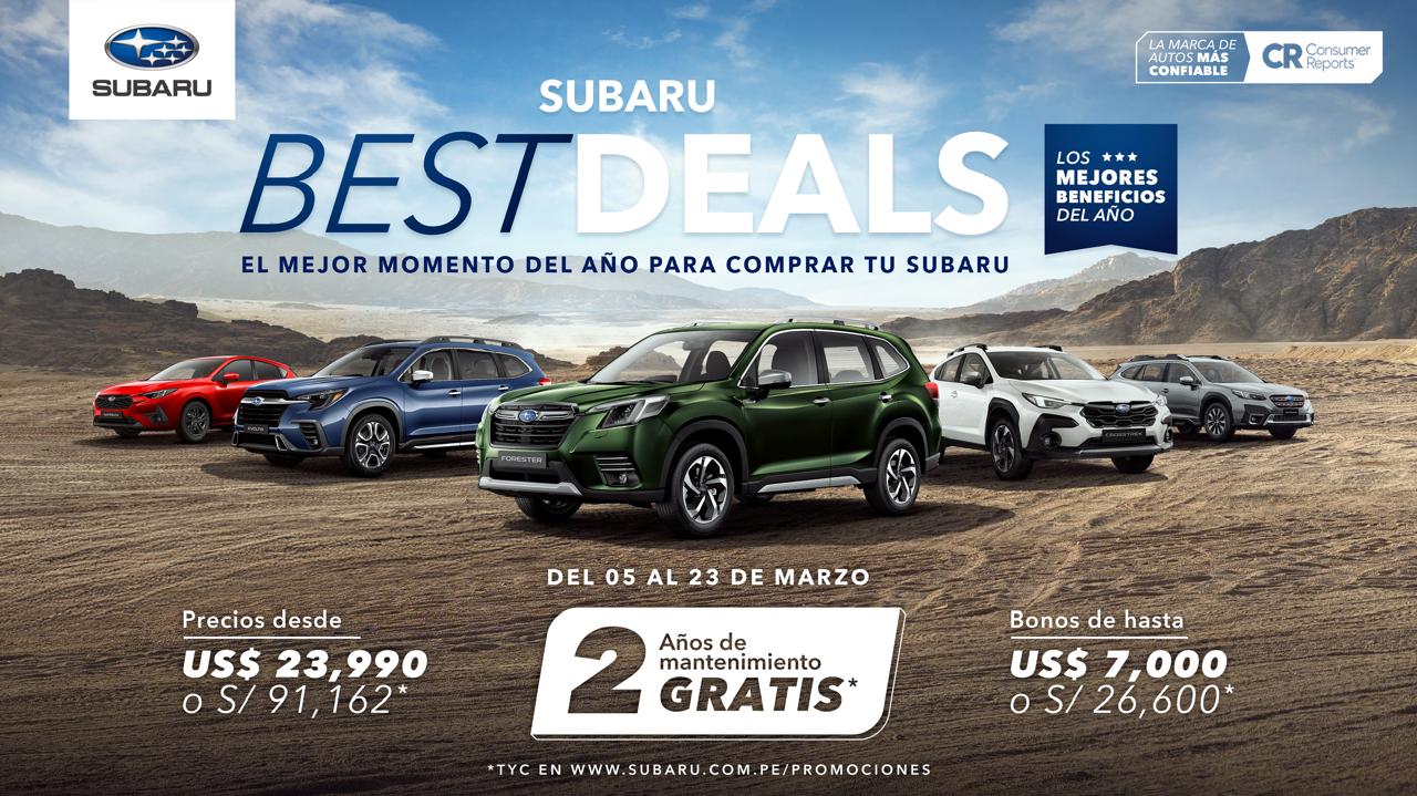 ‘Subaru Best Deals’: Llegó la esperada campaña de Subaru con los mejores beneficios del año para adquirir tu vehículo