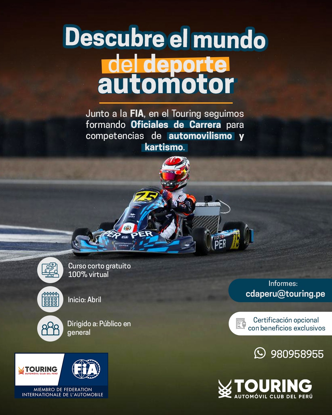 EL TOURING ABRE NUEVAS INSCRIPCIONES PARA SU CURSO GRATUITO DE CAPACITACIÓN EN DEPORTE AUTOMOTOR