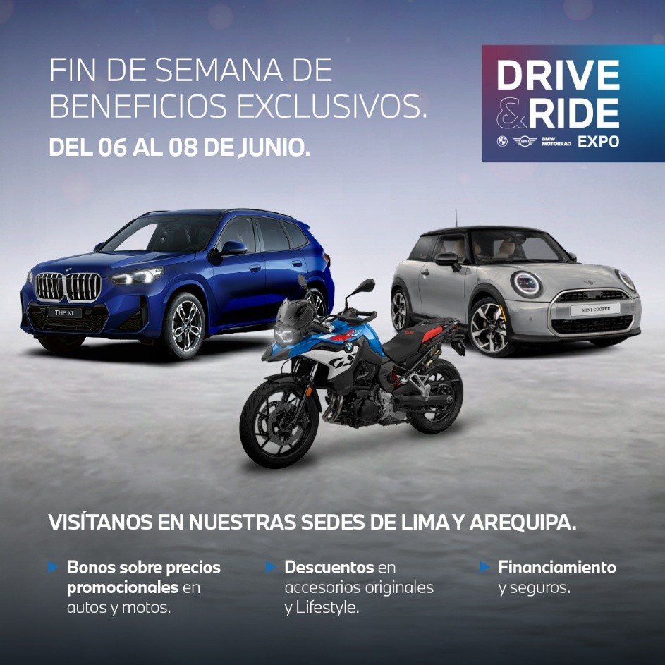 BMW, MINI y BMW Motorrad aseguran beneficios exclusivos en nueva edición del DRIVE & RIDE EXPO