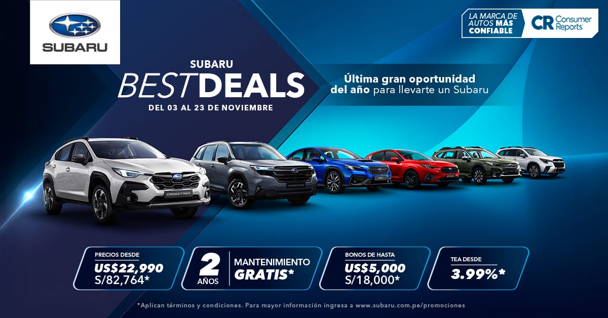 “Subaru Best Deals”: La última gran oportunidad el año para comprar tu vehículo con los mejores beneficios