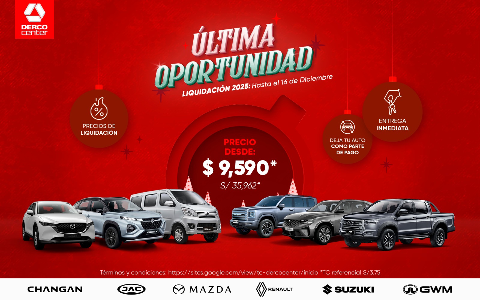 Haz realidad el sueño de tu auto nuevo esta Navidad con Derco Center