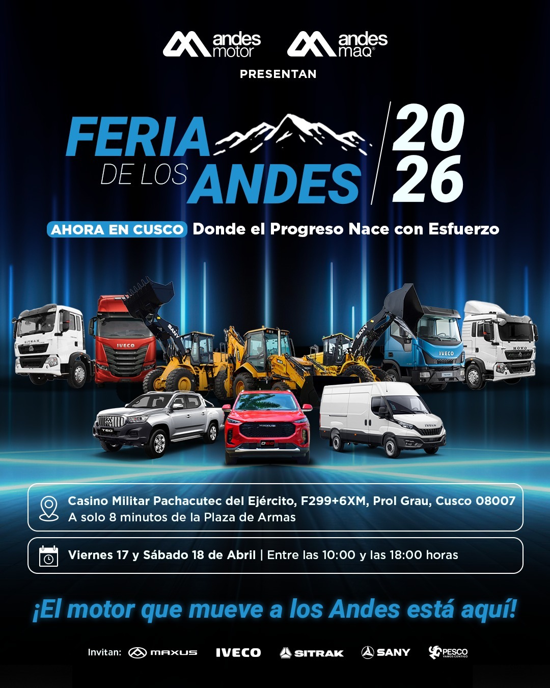 Innovación, fuerza y soluciones para el trabajo: Andes Motor y Andes Maq llegan a Cusco con sus soluciones 2026